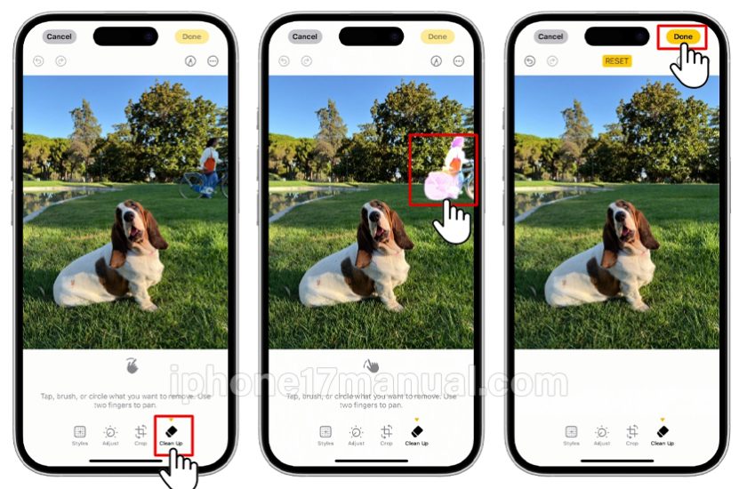 remove unwanted object iphone 17