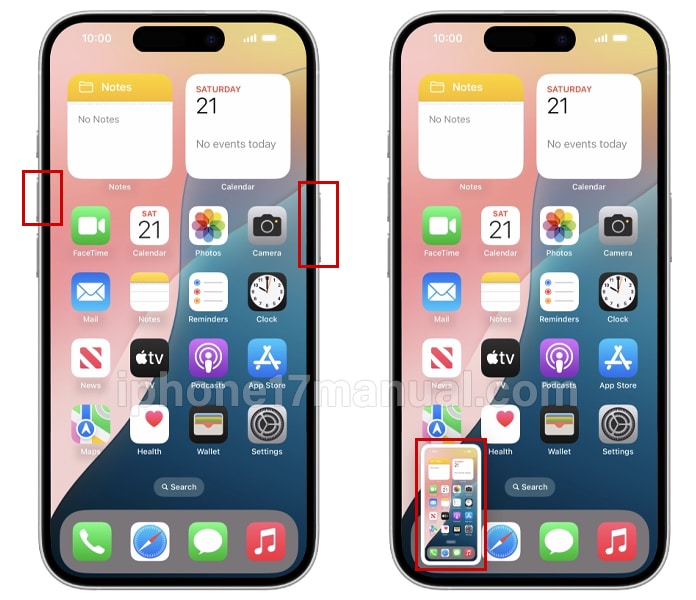 screenshot using button combo